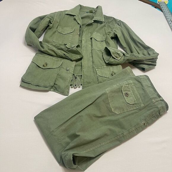 Fresh Produce Olive Green Chino Jacket Pant 2 PC Set Size XS - Picture 1 of 16